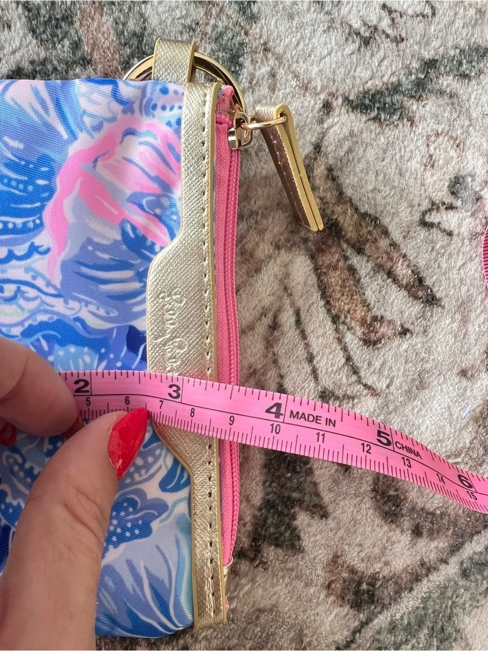 Lily Pullitzer ID Case New With Tags Pink & Blue Gold Hardware
